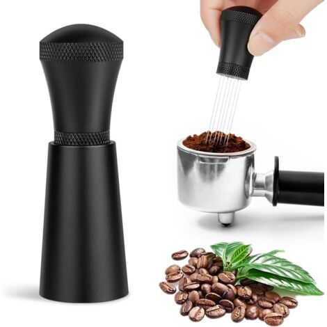 Outil de Distribution D'Espresso, Agitateur à café expresso 7 Aiguilles, Distributeur d'aiguilles à Café, avec 10 Aiguille de Remplacement, Espresso Distribution Tools, Espresso Coffee Stirrer (1/5)