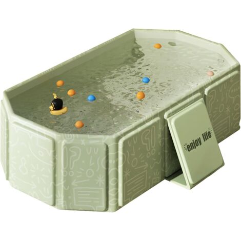 Baignoire pliable bébé – Baignoire bébé portable pour enfants 0-8 ans, Baignoire enfant pliable pour douche avec bouchon de vidange – Baignoire enfant pliable multifonction, Verte (1/5)