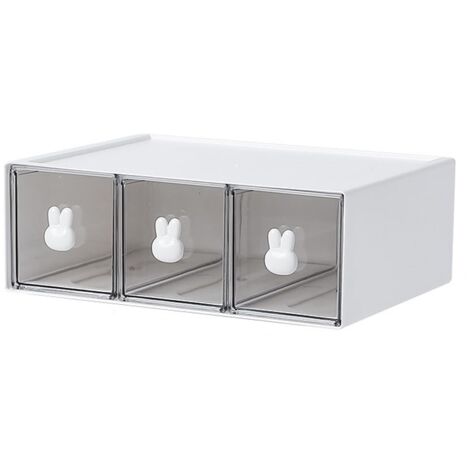 Organiseurs de Placards,Boite à Thé avec,Boite de Rangement Cuisine pour sachets de thé,café,etc.Casier de Rangement pour cuisine/salle de bain/dressing/Bureau, etc.(blanc) (1, 3drs) (1/5)