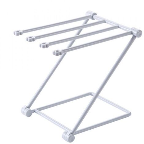 Porte-Serviettes, Porte Pieds, Porte-Gant de Toilette Pliable, Support de Rangement Vertical pour torchons, Support de Séchage de Torchon de Comptoir, pour Salle de Bain, Cuisine, lavabo (Gris) (1/5)