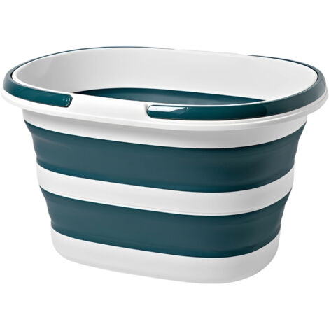 Seau pliable de 16 l avec poignées, lavabo portable pour le camping et la maison, seau en silicone peu encombrant pour la voiture (1/5)
