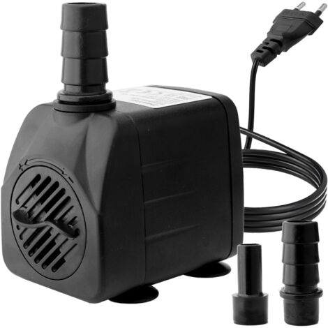Pompe Eau Submersible, 10W 600L/H Pompe Aquarium Ajustable Ultra-Silencieux avec 4 Pieds de Ventouses pour Étang Poisson Fontaine Réservoir de Poissons 2 Buses (1/5)
