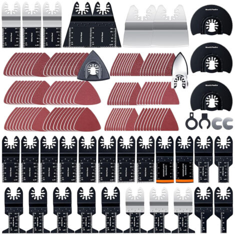 Lot de 156 kits d'outils multifonctions oscillants universels en bois et plastique à dégagement rapide pour Fein Multimaster, Milwaukee, Bosch, Dremel, Ryobi, Rockwell, Makita