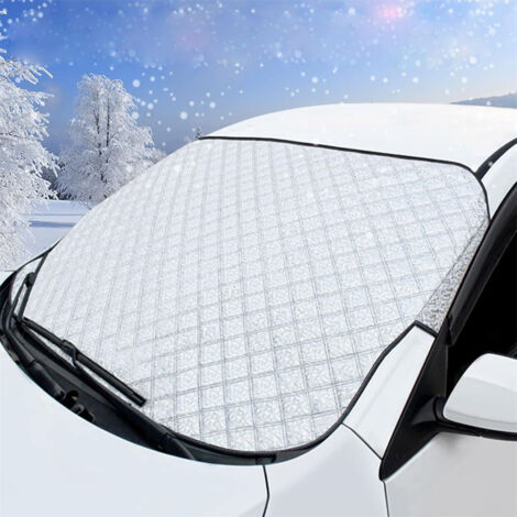 Couverture Pare-Brise Voiture, Bache Pare Brise Protection Couverture Pliable, Universelle pour Bache Voiture Anti Givre et Neige, Soleil, Poussière - 148 x 94cm