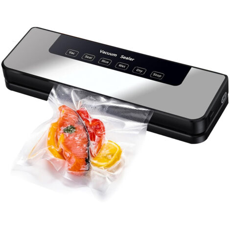 Machine à emballer sous vide, 6 en 1, avec affichage numérique LED, compte à rebours, programme de soudage, mode de scellage, riz, humide, sec pour tout type d'aliment,contient 100 sachets (1/5)