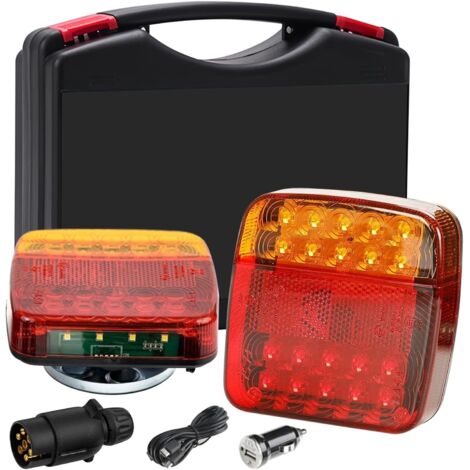 Ensemble de LED d'éclairage sans fil magnétique pour remorque sans câble 12V arrière de camion ECE EMC approuvé pour remorque, camion, caravane ou camion (1/5)