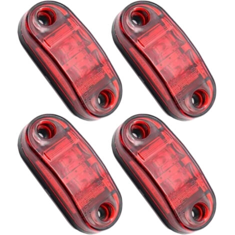 4pcs LED side sign Light 12V / 24V avant et arrière lampe indicateur étanche position sidelight pour caravane, fourgon, camion, remorque, voiture, bateau de bus, rouge (1/5)