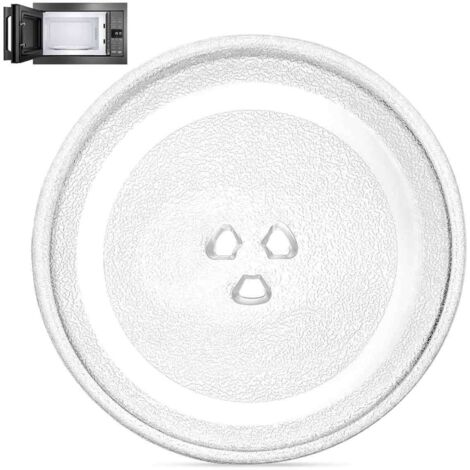 Plateau Tournant Micro Onde 25.5 cm Verre Micro-Ondes Universel avec 3 Fixations Convient,Assiette pivotante universelle pour micro-onde (1/5)