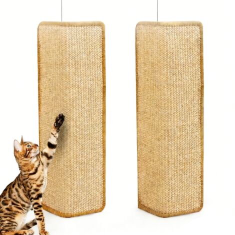 2 Pièces Tapis Griffoir pour Chat, 60 x 30 cm, Tapis à Chat en Sisal Naturel, Tapis à Gratter Sol Antidérapant, pour Mur et Coin, Protege Votre Canape ou Fauteuil de la Griffe des Chats (1/5)