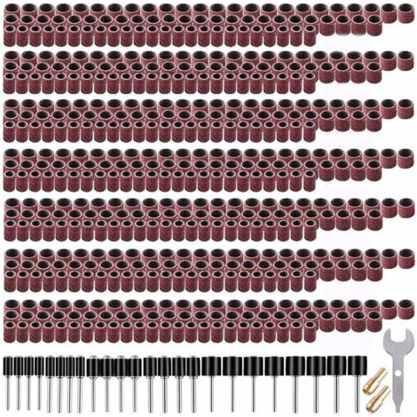 531 Pièces Tambour de Poncage Ensemble pour Dremel Outils Rotatifs, avec 504 Pièces Tambour de Poncage 24 Pièces Tambour Mandrinet 2 Pièces Mandrin à Serrage Automatique (1/5)