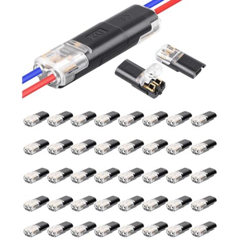 Lot de 40 connecteurs de câble de voiture étanches 2 pôles 2 V 2 broches 12 V à 18-22 AWG connecteur de câble de voiture connecteur de voiture (1/5)