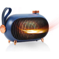 Chauffage d'appoint portable, mini chauffage électrique d'appoint, céramique PTC à chauffage rapide avec protection anti-basculement et contre la surchauffe
