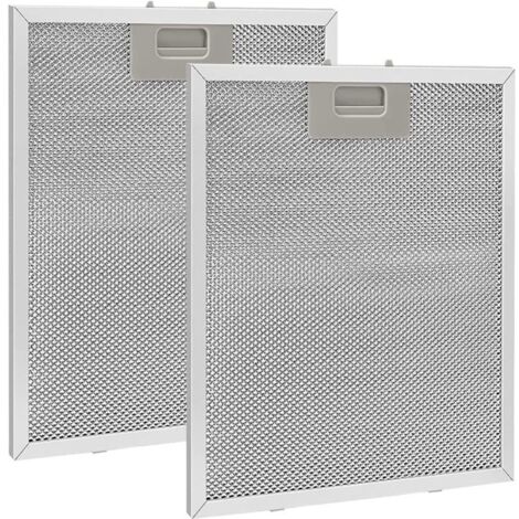 2 pièces Filtre à Graisse Métallique pour Hotte Aspirante 320x260mm,Filtre en Maille Accessoire Hotte Aspirante pour Hottes de Cuisine - Argent (1/5)