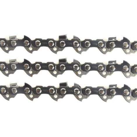 Lot de 3 Chaînes de tronçonneuse - Guide de 50 cm - 72 Maillons Entraîneurs - Pas 3/8 - Jauge 0.63 (1,6mm) - Pièces détachées de qualité professionnel pour outillage