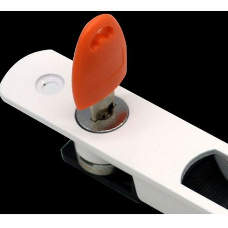 Serrure de Porte Coulissante, Lot de 2 poignées de porte coulissante en verre,montage encastré, à clé, Poignée Invisible pour Intérieur Portes Escamotables blanc (1/4)