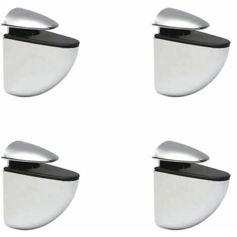 Un ensemble de 4 supports muraux pour étagères en verre, supports d'étagère réglables, épaisseur de verre maximale de 9 mm, avec vis. (1/5)