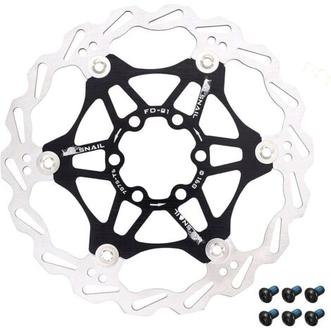 Disques de frein 160 mm, disques de frein de vélo, disques de frein flottants de VTT, accessoires d'équitation à verrouillage central (Noir 160 mm)