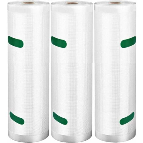 Sacs sous Vide Alimentaire 3 Rouleaux, Sacs sous Vide 20 X 500 CM pour Appareil de Mise sous Vide, Cuisiner au Micro-onde, Réfrigérateur, Réutilisable, Double Face Approuvé par la FDA sans BPA