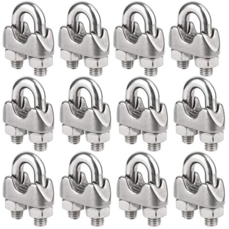 Lot de 12 Serre-câbles étrie en Acier Inoxydable pour Câble Métallique de 4mm Diamètre(M4) (1/5)