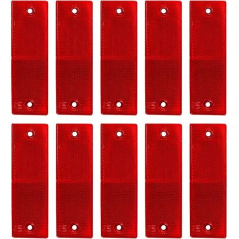 Réfléchissant Plaque D'Avertissement, Catadioptres de Sécurité, Catadioptre Remorque, Réflecteurs Camion, pour Camions Caravanes RV Bateaux Vélo, 10 Pièces,rouge,14.84.8cm (1/3)
