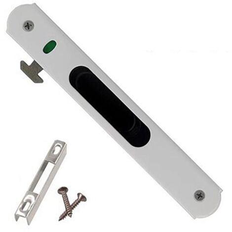 1 pcs Serrure de porte coulissante - Garnitures de quincaillerie de verrouillage simple de fenêtre de porte coulissante en acier inoxydable de ménage (1/5)