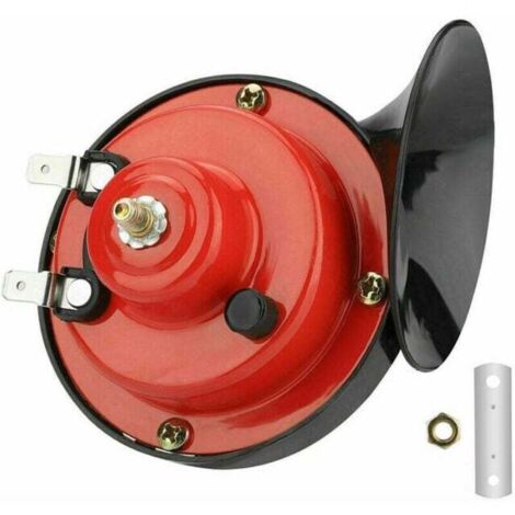 Klaxon de train 12 V 300 dB étanche pour moto camion train bateau voiture SUV bateau - rouge