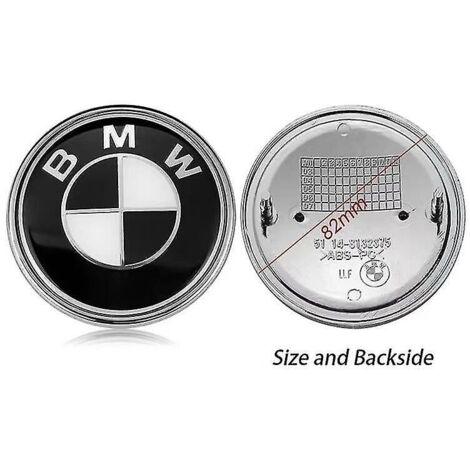 Bmw Capot Avant Et Arrière Logonormal Noir Et Blanc82mm4 Packs