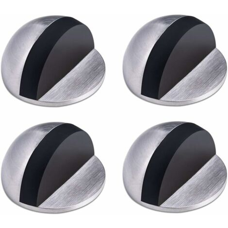 Butée de Porte,Arret de Porte en Acier Inoxydable,Butée de Porte Adhesive,Butoir Porte au Sol,Butée de Porte en Caoutchouc ,Demi Lune Bloc Porte, pour la Maison et le Bureau,4 Pièces (1/5)