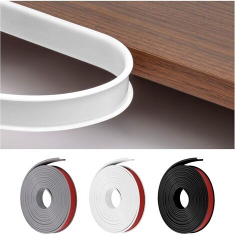 Bande de chant en forme de U – Protection de bord de meubles flexible en TPE – Installation facile sans colle – Dimensions 5 m x 18 mm – Blanc