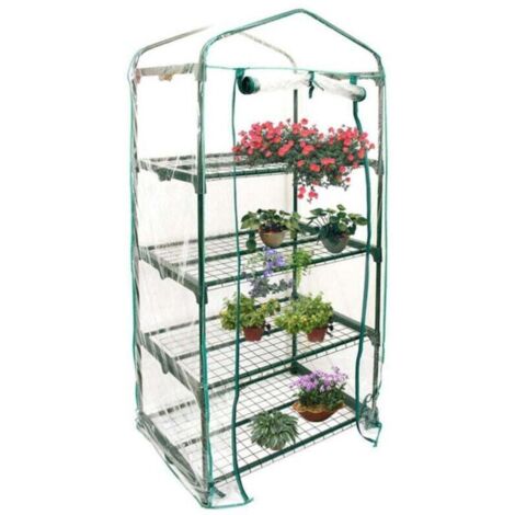 Housse de serre à 4 étages en PVC - Housse de rechange pour mini serre de jardin pour intérieur ou extérieur (support en fer non inclus) (1/5)