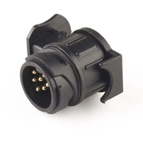 Adaptateur électrique Remorque 7/13 Broches - Prise Femelle Noire, étanche, Pour Caravane Et Attelage Véhicule