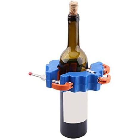 Coupe-bouteille manuel, outil de coupe de bouteille rond Outil de bricolage en verre avec roue de coupe en carbure, Coupe-vin rond réglable en verre - bleu—— (1/4)