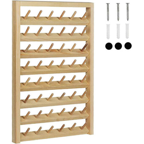 Support de fil pliable pour 48 bobines, organisateur de support en bois, support mural, cône, Machine à broder, couture (1/3)