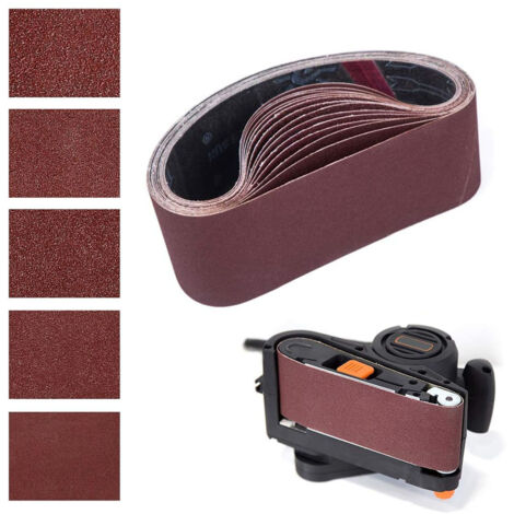 Bande Abrasive 50 x 686 mm, Bandes Abrasives Mixte (3x grains 80/120/150/240/400) pour Ponceuses à Bande（15 pièces ） (1/5)