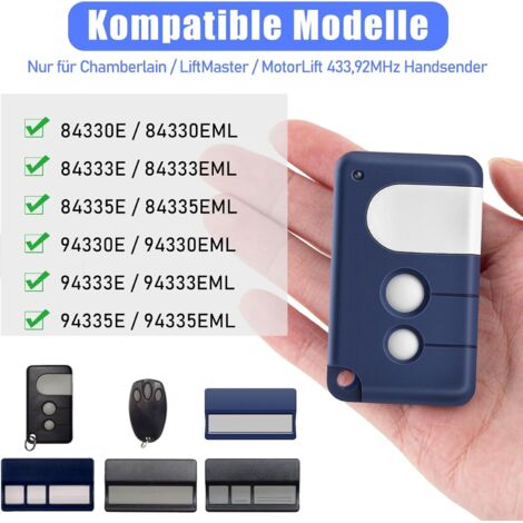 Télécommande De Porte De Garage 4 Boutons – Compatible Chamberlain 84335E Et 94333E