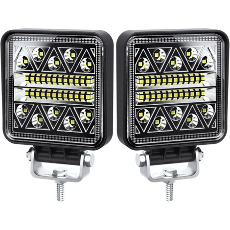 2 pcs 102W Phare de Travail led 15000LM Feux de Recul Led 12v, Phare Led Projecteurs pour voiture, tracteur bateau, 12-24v camion