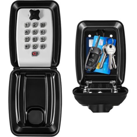 Boite a Clefs de Securisee Exterieur, Grande Boîte à Clés Murale Étanche avec Code à 12 Chiffres, Boite à Clé Ultra Robuste pour Maison, Usine, Garage, Airbnb, Gris, X-Large