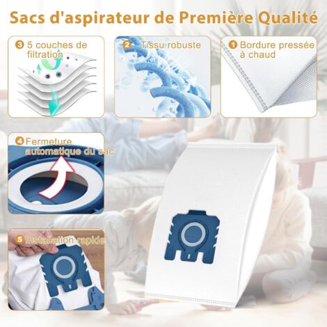 Lot De 5 Sacs Aspirateur HyClean Type KK Pour Miele – 10123260