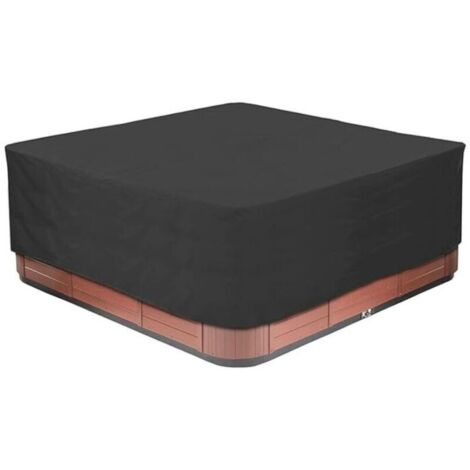 Housse de protection pour spa, jacuzzi, piscine, baignoire, housse de spa en tissu Oxford pour jardin extérieur, anti-poussière, imperméable, noir, anti-UV, 218 x 218 x 30 cm