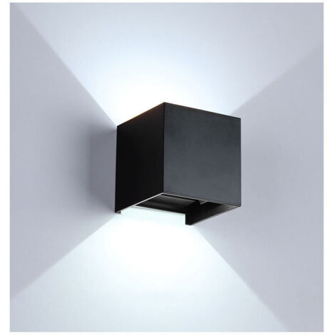 Applique murale extérieure 12W étanche IP65 – Angle de faisceau réglable 20-150° – Lumière blanche froide 6000-6500K – Aluminium noir (1/5)