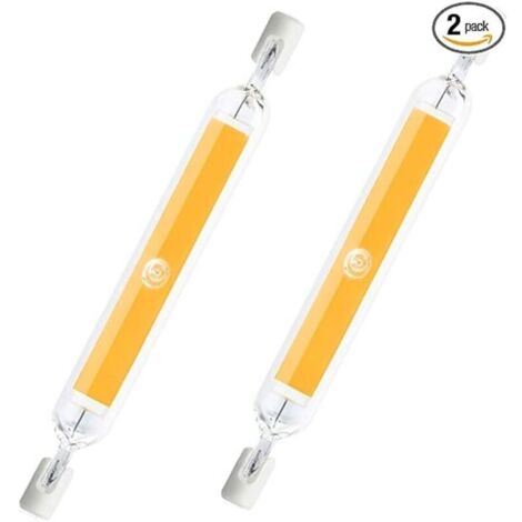 2Pcs 189MM 20W 220V Lampe à LED R7S Haute Luminosité Modèle Verre COB à Double Extrémité Lampe Remplace les Lampes Halogènes, Faible Consommation d'Énergie Lumière Blanche Froide (1/5)