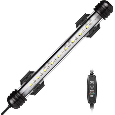 Lampe d'aquarium submersible IP68 – Éclairage LED bleu et blanc réglable – Minuterie automatique – Pour aquariums de 20 à 70 cm (1/4)