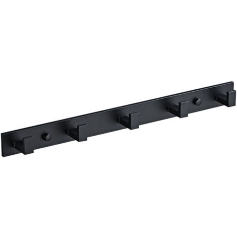 Patères murales en acier inoxydable 304 – 4/5/6 crochets – Finition noire mate – Installation facile pour salle de bain, cuisine, couloir (1/3)