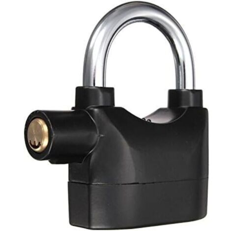 Cadenas alarme avec sirène 120 dB – Support en acier trempé – Résistant à la corrosion – 3 clés fournies – Pour vélo et moto