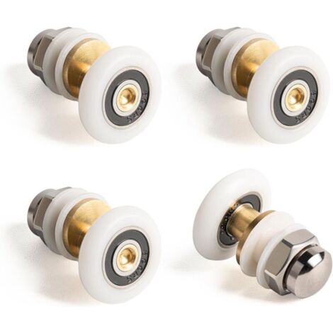 4 Pcs Roulette Porte Coulissante Douche 25mm, Poulie Excentrique pour Portes Cabine Douche Coulissante, Rechange de portes en verre (1/5)