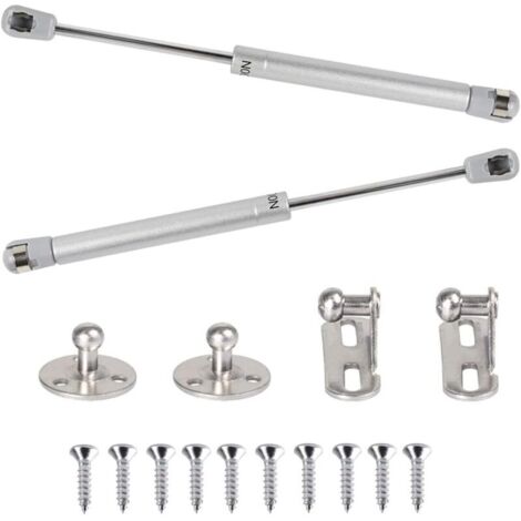 2pcs Ressort à Gaz 100N Vérins à Gaz Hydraulique Bras Pneumatique pour Levage Amortisseur à Gaz 90 Degres avec Vis Charnière Porte Placard pour Ouverture Douce Armoire Meuble Cuisine - 265mm (1/5)