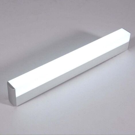 Miroir Lumière Carré Salle De Bains Vanité Applique Murale Avec Abat-Jour Fermé En Acier Inoxydable + Acrylique Armoire De Maquillage Éclairage Économie D'énergie Haute Luminosité Led -55cm,Lumière bl (1/5)