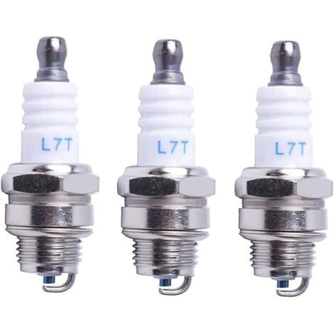 Bougie d'allumage L7T Tronçonneuse Tondeuse à gazon Petit Moteur Accessoire Pièces Compatible avec STIHL Hus-qvarna Rep NGK BPMR7A 4626 Equivalence RCJ6Y Champion Bosch WSR6F,Pack de 3 (1/5)