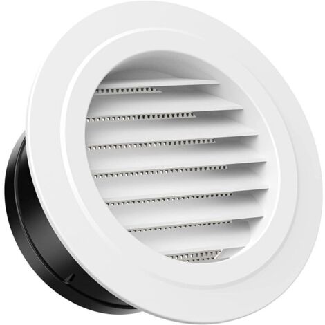 100mm Grille de Ventilation en Plastique Aeration Ronde avec Moustiquaire Grille pour Intérieur et Extérieur Entrées et Sorties d'air Murales et de Plafond (1/5)