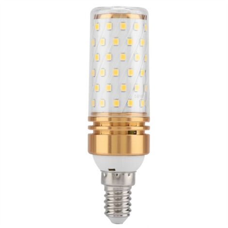 Ampoule LED E14 16W blanc chaud en forme d'épi de maïs, AC85-240V, alliage doré